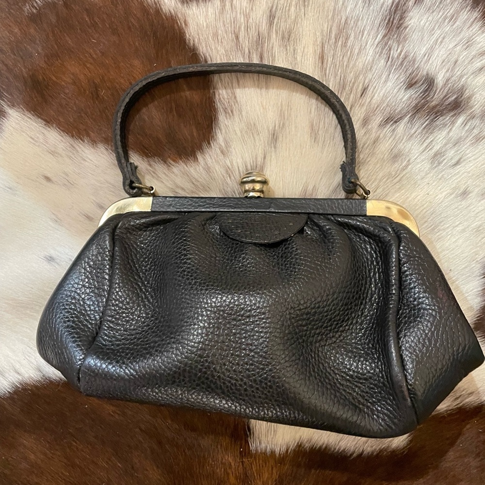 Vintage Small Black Leather Purse